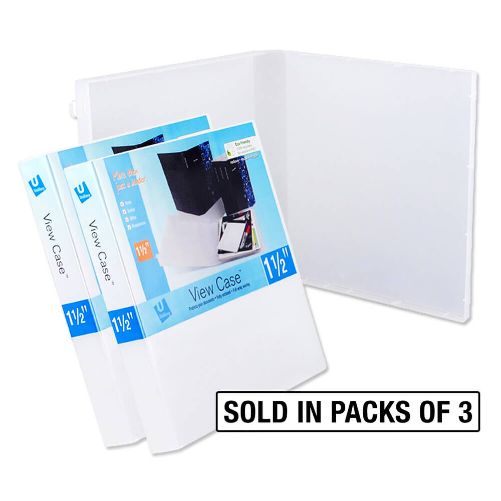 Pack of 3 Clear Ringless Binders