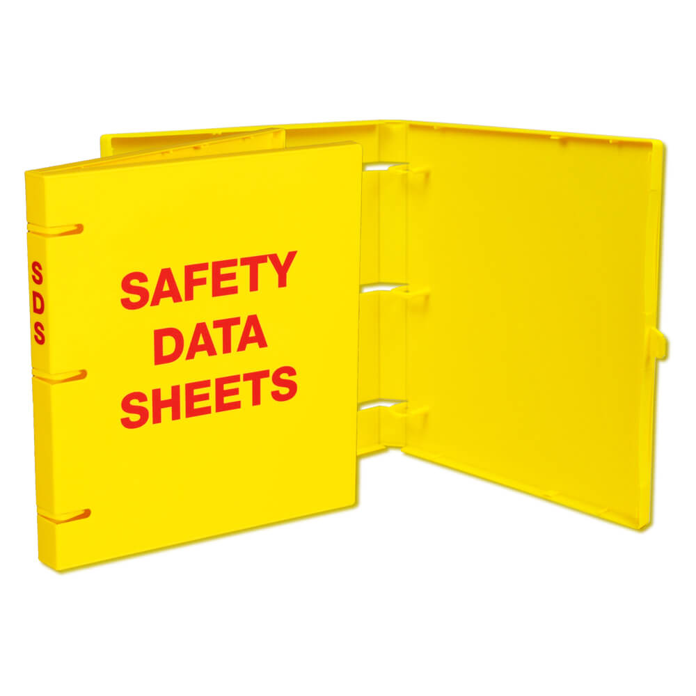 Open yellow 1 inch sds binder