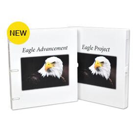 Eagle advancement and project binders side by side