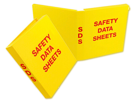 Open SDS Binder showcasing front and back views